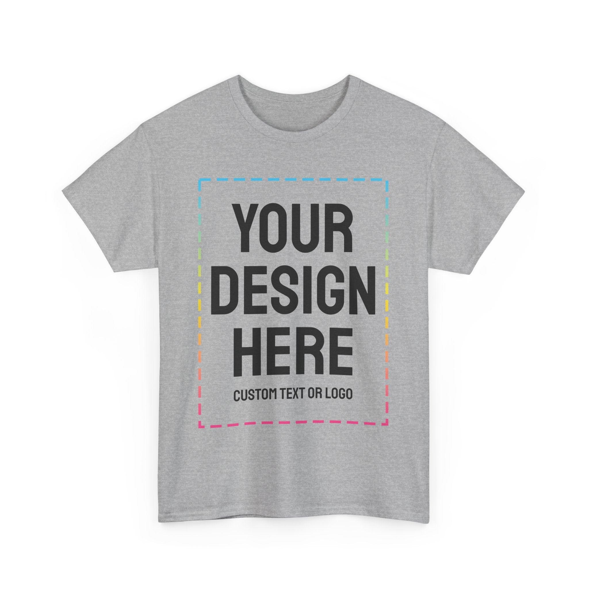 Custom T-Shirt Print with Text, Image or Logo - Personalized Printed Cotton Tees - Design Your Own Shirt for Men and Women