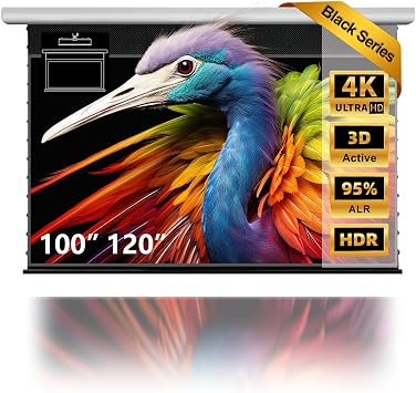 NothingProjector Motorized ALR Screen for Ultra Short Throw Projector, 95% Ambient Light Rejecting, 100" Drop Roll Down, 4K/8K UHD, Active 3D, Anti Daylight, Electric Retractable Automatic NothPJ B