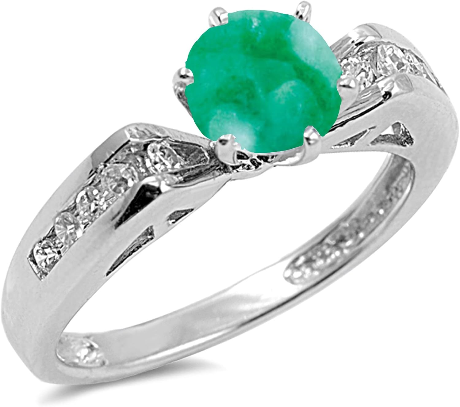 CHOOSE YOUR COLOR Sterling Silver Round Wedding Ring
