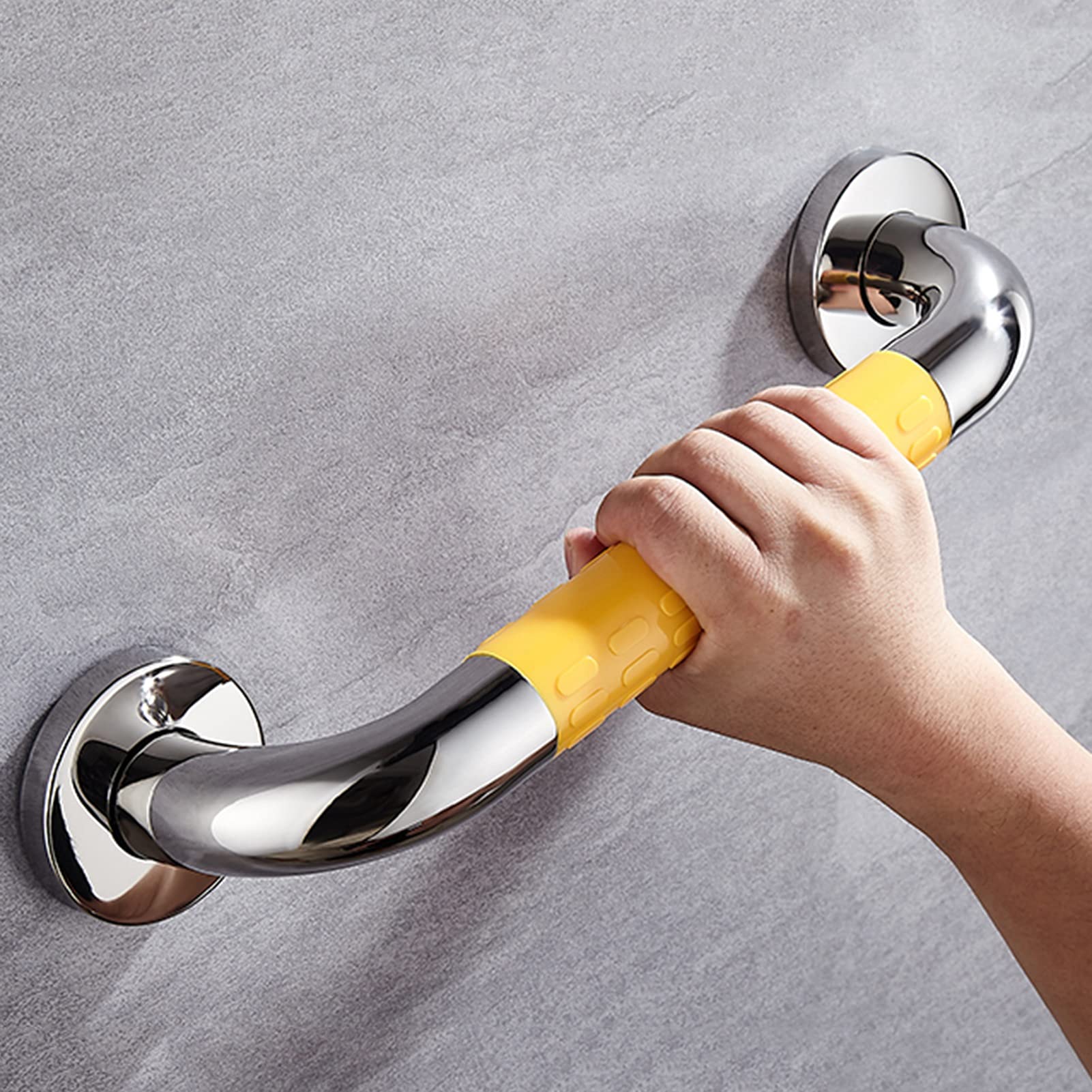 Barandillas Exteriores para Inodoro, baño, Cocina e Interiores, con asa Antideslizante de Seguridad, Barra de Ayuda para el baño (Color: Amarillo, Tamaño: 38 cm)