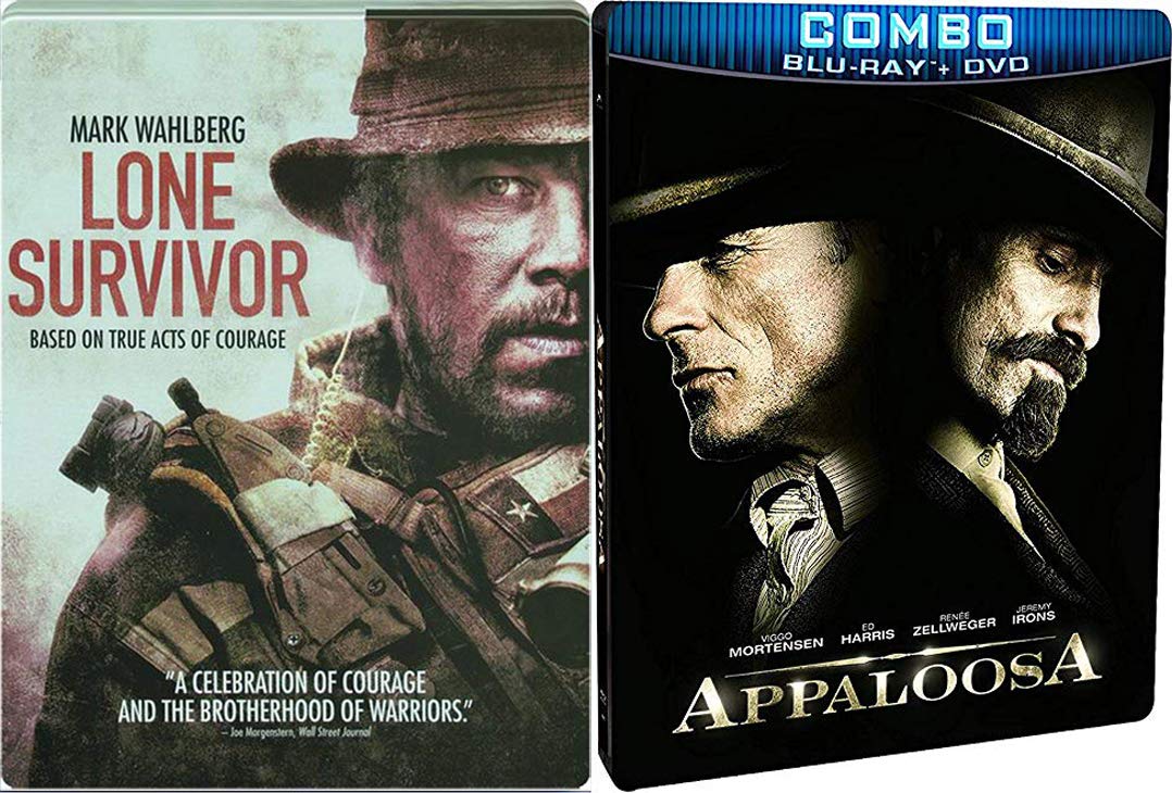 Rivals Western & War on Blu-ray Old and New Steelbook Lone Survivor Acts of Courage & Appaloosa (Exclusive Deluxe Packaged Blu-ray/DVD Combo) 2-Movie Bundle