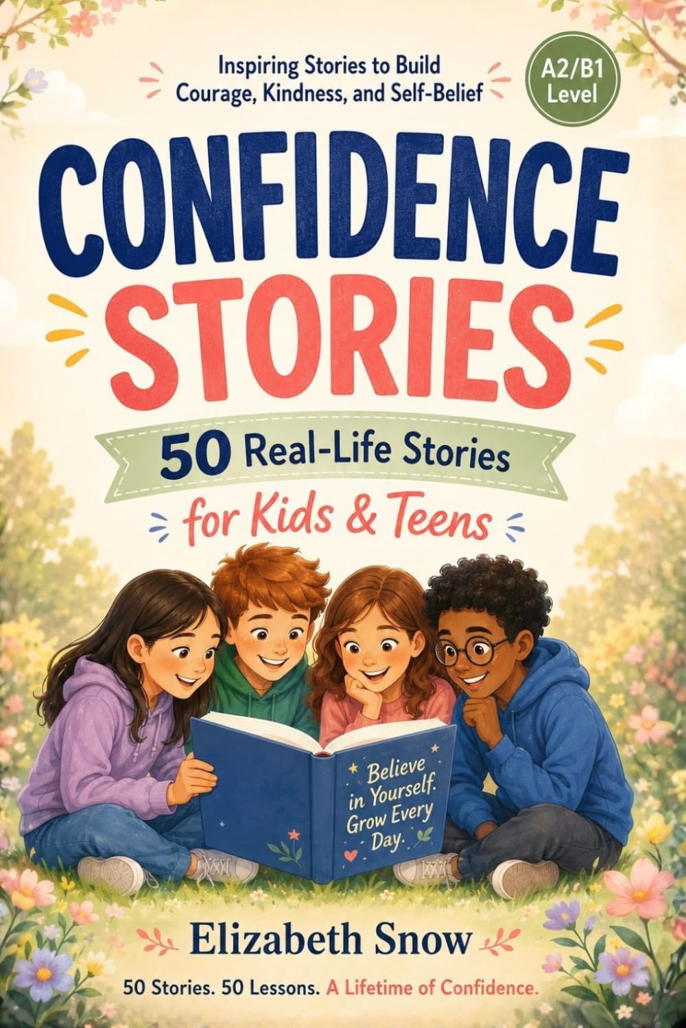 50 Confidence Stories for Kids and Teens: Simple B1 Stories About Self-Belief, Courage, Friendship, and Growing Up Strong (Story English for Kids)