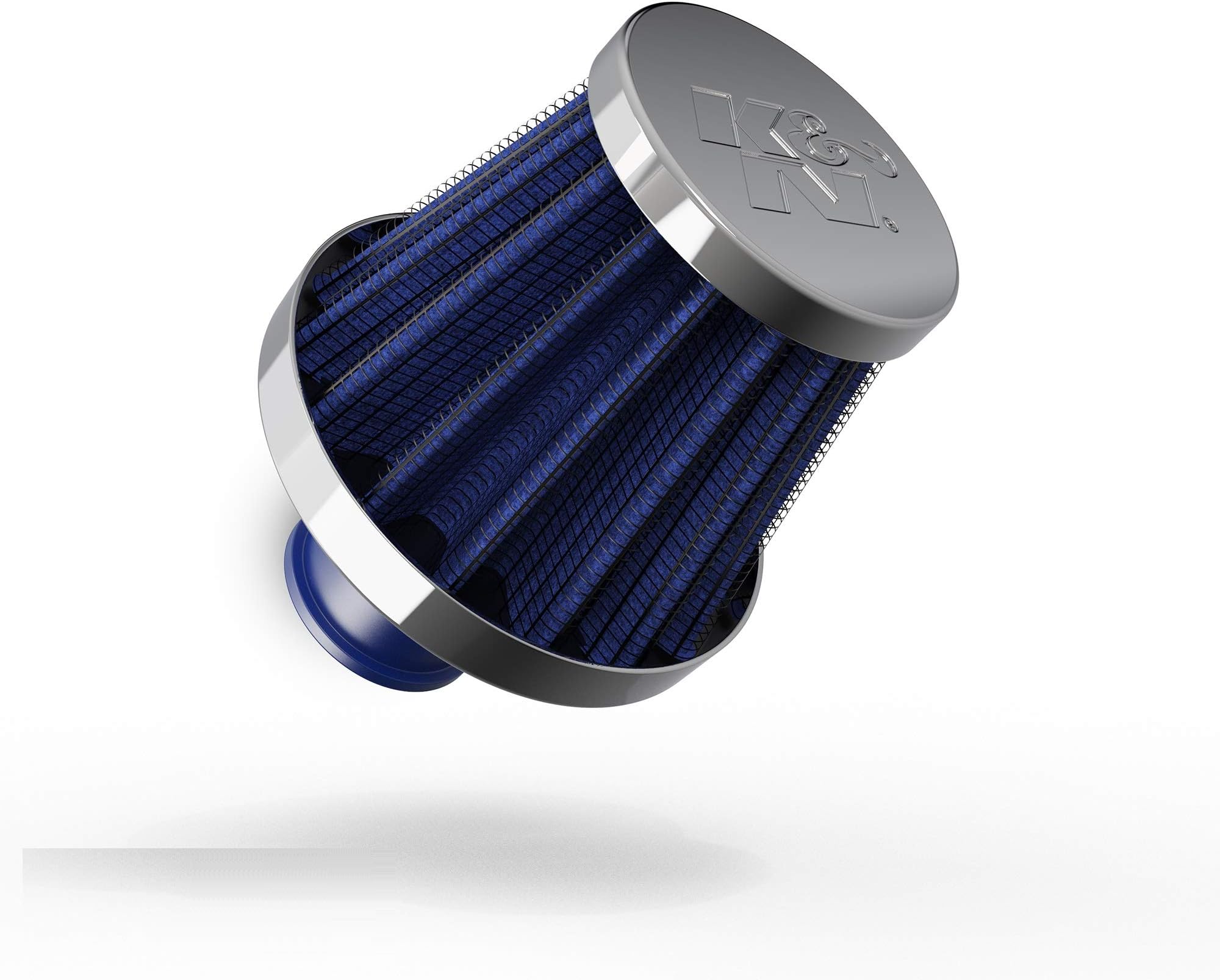 K&N 62-1600BL Vent Air Filter/Breather: Filter/Breather; 0.375 in/0.5 in (10 mm/13 mm) Flange ID; 1.75 (44 Height; 2 (51 Base; Top