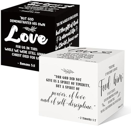 Miniatura 1 de Azbuk 2 cajas inspiradoras con versículos bíblicos cristianos, decoración de oración de petición para el hogar, oficina, escritorio religioso,