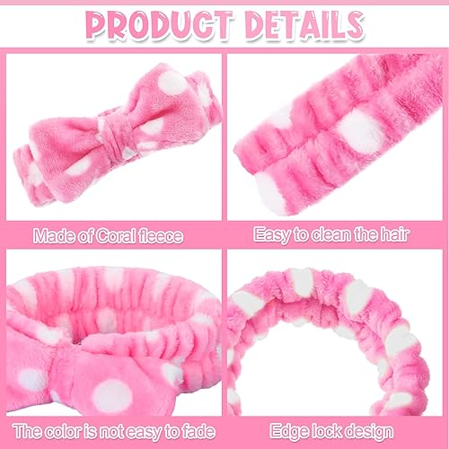 Miniatura 10 de 48 bandas para el cabello con lazo, diademas de maquillaje facial, diadema de spa para lavar la cara, forro polar coral, diadema para ducha, diadema