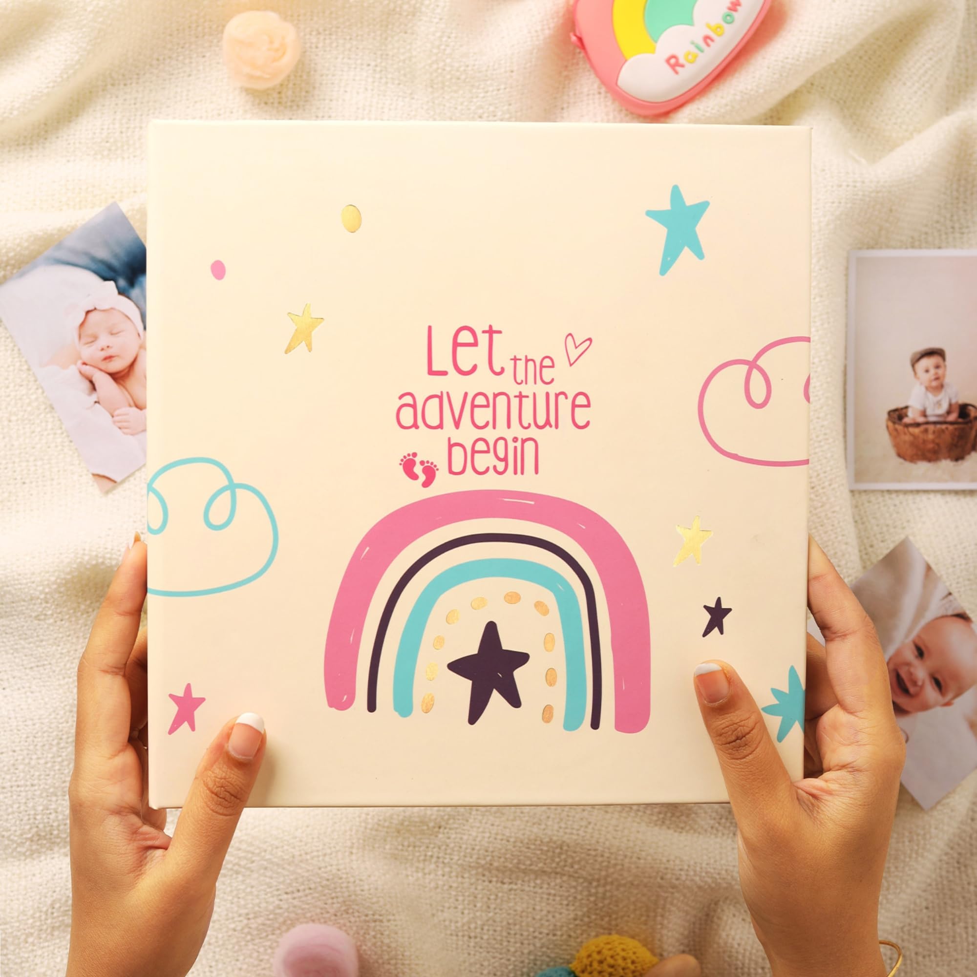 Baby Journal Set to Record Your Little One's Journey from Birth to Age 5 | Record Baby's Birth Story | Store Memories | Storage for photos and Documents (Growing Adventures)