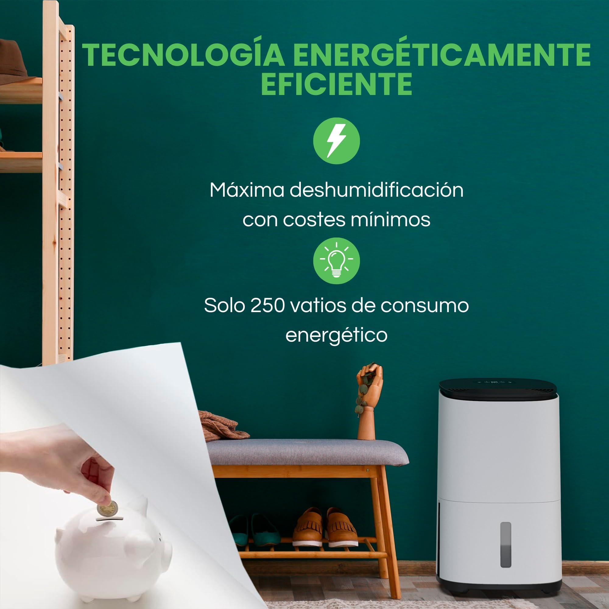 Deshumidificador y purificador de aire MeacoDry Arete One 20L – Ultra silencioso y de bajo consumo, elimina humedad y moho con filtro HEPA y modo nocturno eficiente