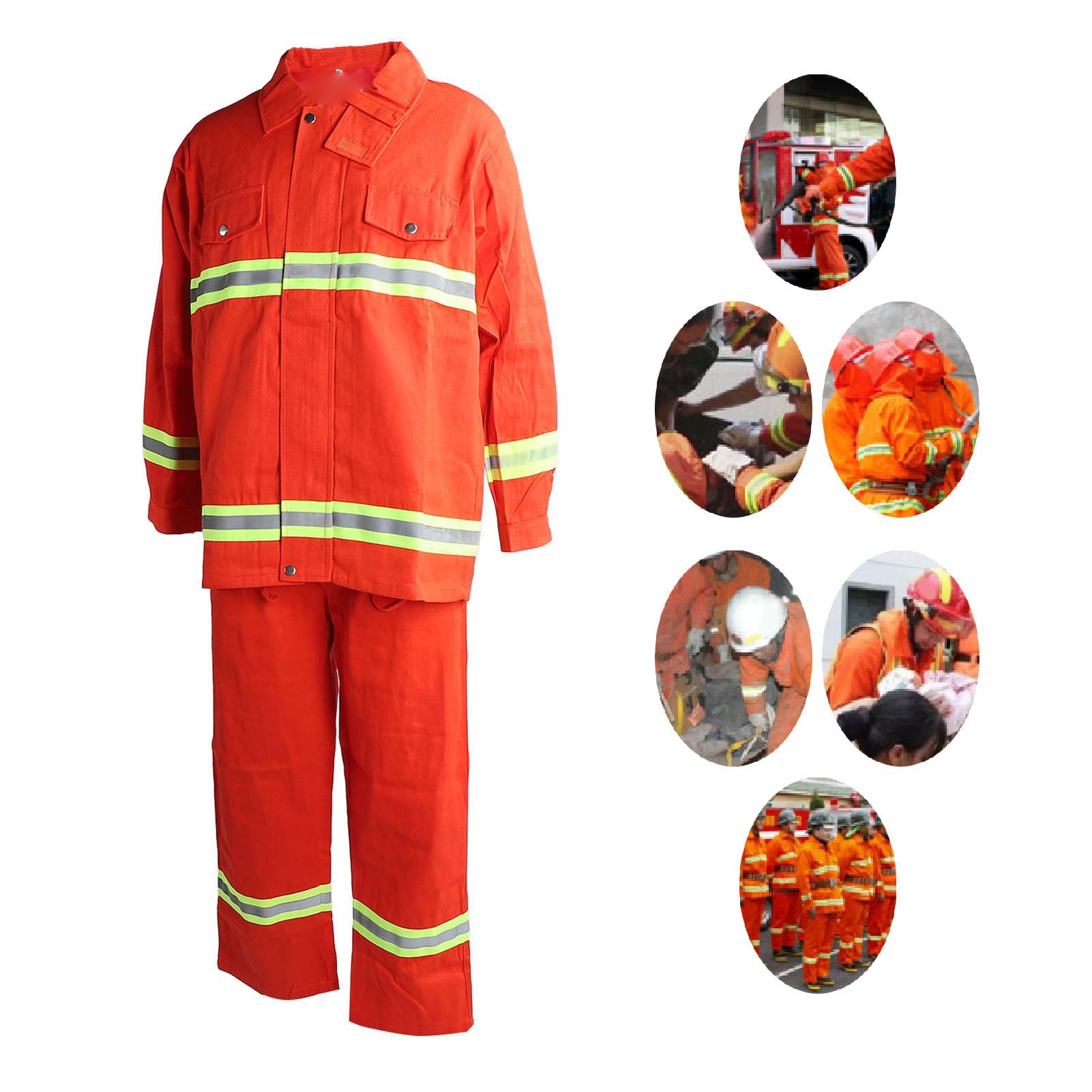 Tuta di Sicurezza Ignifuga per Protezione Dal Calore, Abbigliamento Ignifugo Durevole con Strisce Riflettenti per Lavoratori Industriali, Cotone, 2 unità