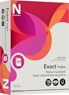 Wausau Exact Index Cardstock, 110 lb, 8.5 x 11 Inch, Pastel Gray, 250 Sheets (48598)