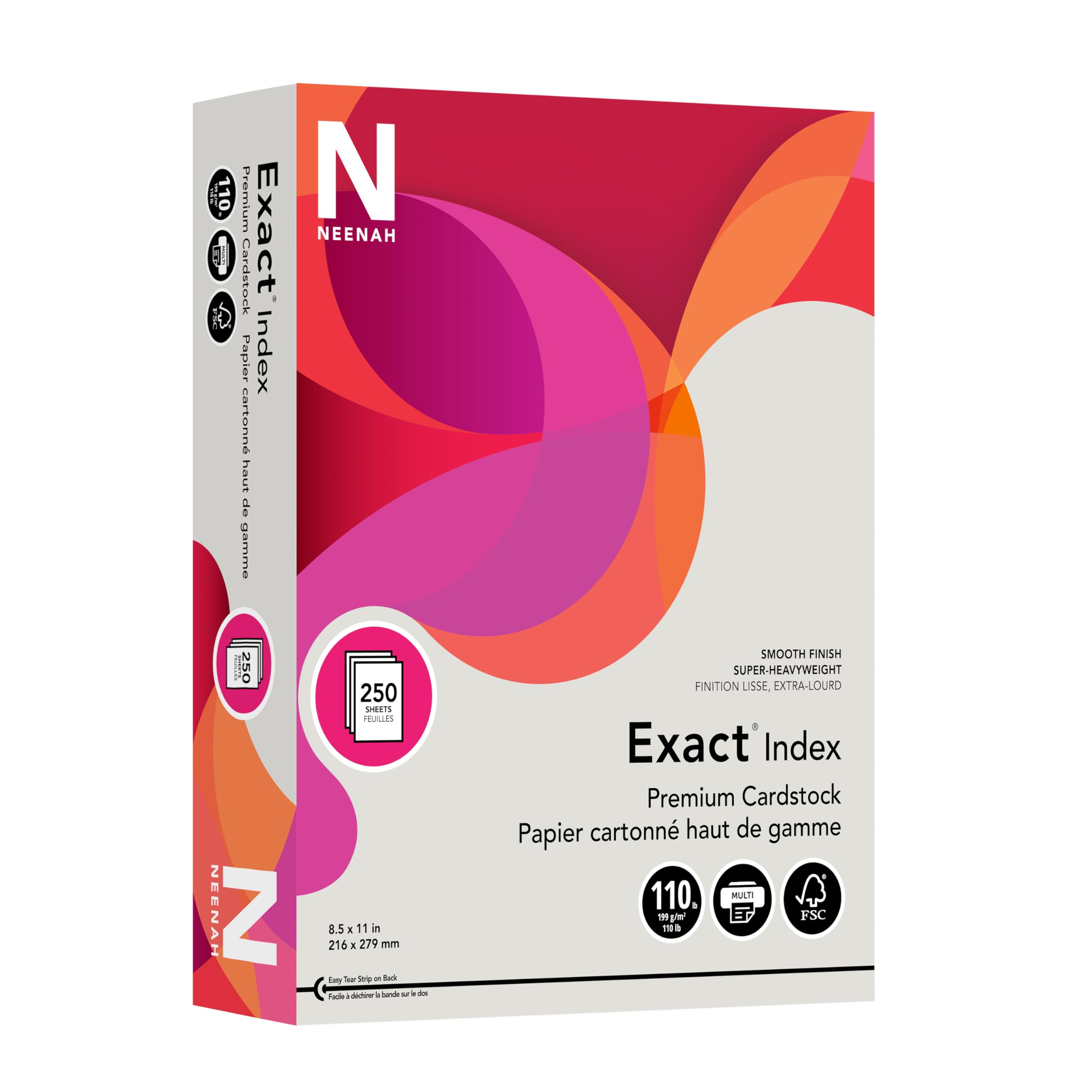 Wausau Exact Index Cardstock, 110 lb, 8.5 x 11 Inch, Pastel Gray, 250 Sheets (48598)