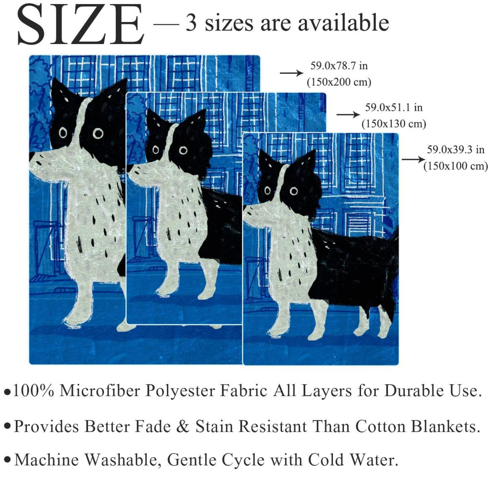Couverture Polaire Chien Mignon Couverture Microfibre Chaude Et Douce Jeté De Canapé Couverture 150×200cm