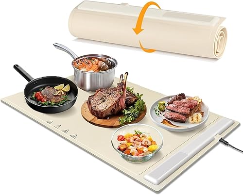 Miniatura 1 de Bandeja de calentamiento eléctrica portátil, calentadores eléctricos de alimentos para fiestas, tapete eléctrico para calentar alimentos, bandejas