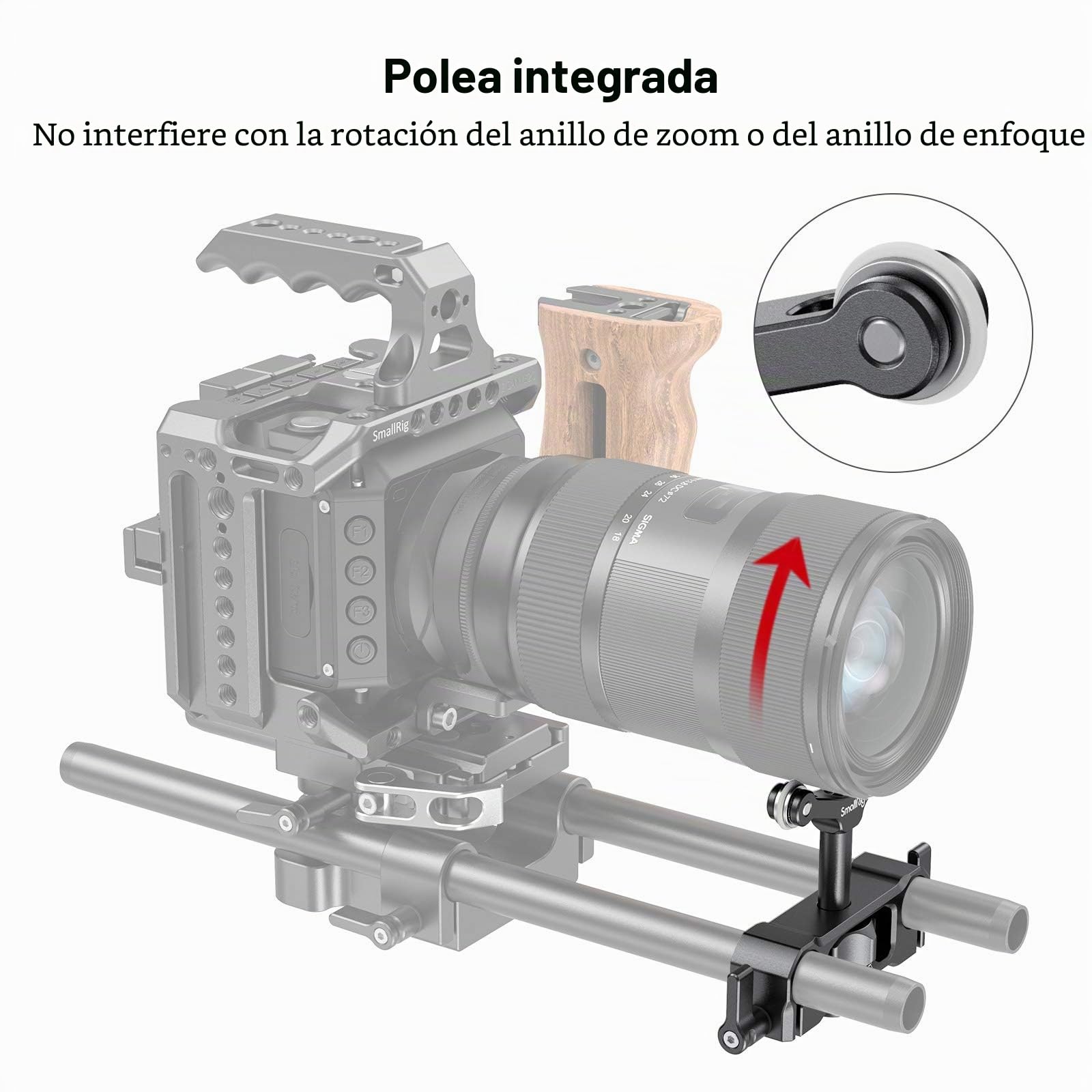 SMALLRIG LWS 15mm len Support Soporte Lente Compatible con Lente de 73mm a 108mm de Diámetro - 2727