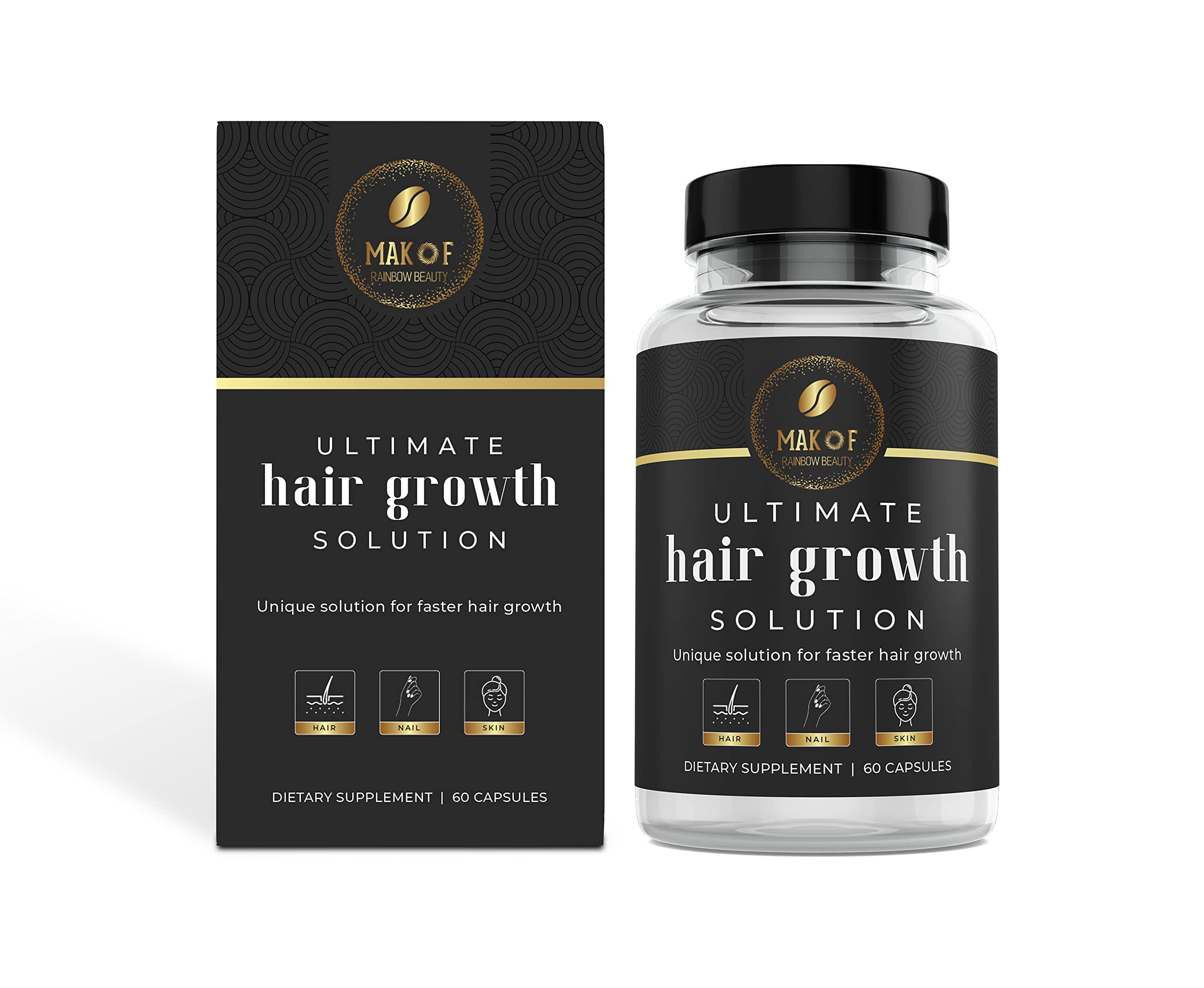 Hair Growth Supplement for Women,Thicker, Fuller, Stronger Hair. Promotes Massive Regrowth. Anti-Hair Loss Treatment, 1 Month Supply, 100% Vegan