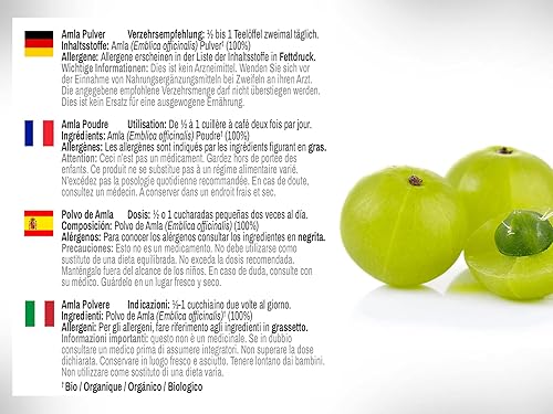 Miniatura 6 de DR WAKDE'S Amla Fruit Powder (Amalaki  Emblica officinalis)  3.5 oz  Polvo puro, crudo y seco  Aroma natural y frescura  Polvo fino  Vegano  Grado