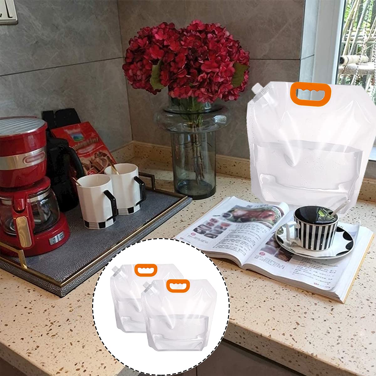 Sac à Eau Pliable Avec Robinet 5 Litres - Qualité Alimentaire, Pour Randonnée, Camping, Pique-nique