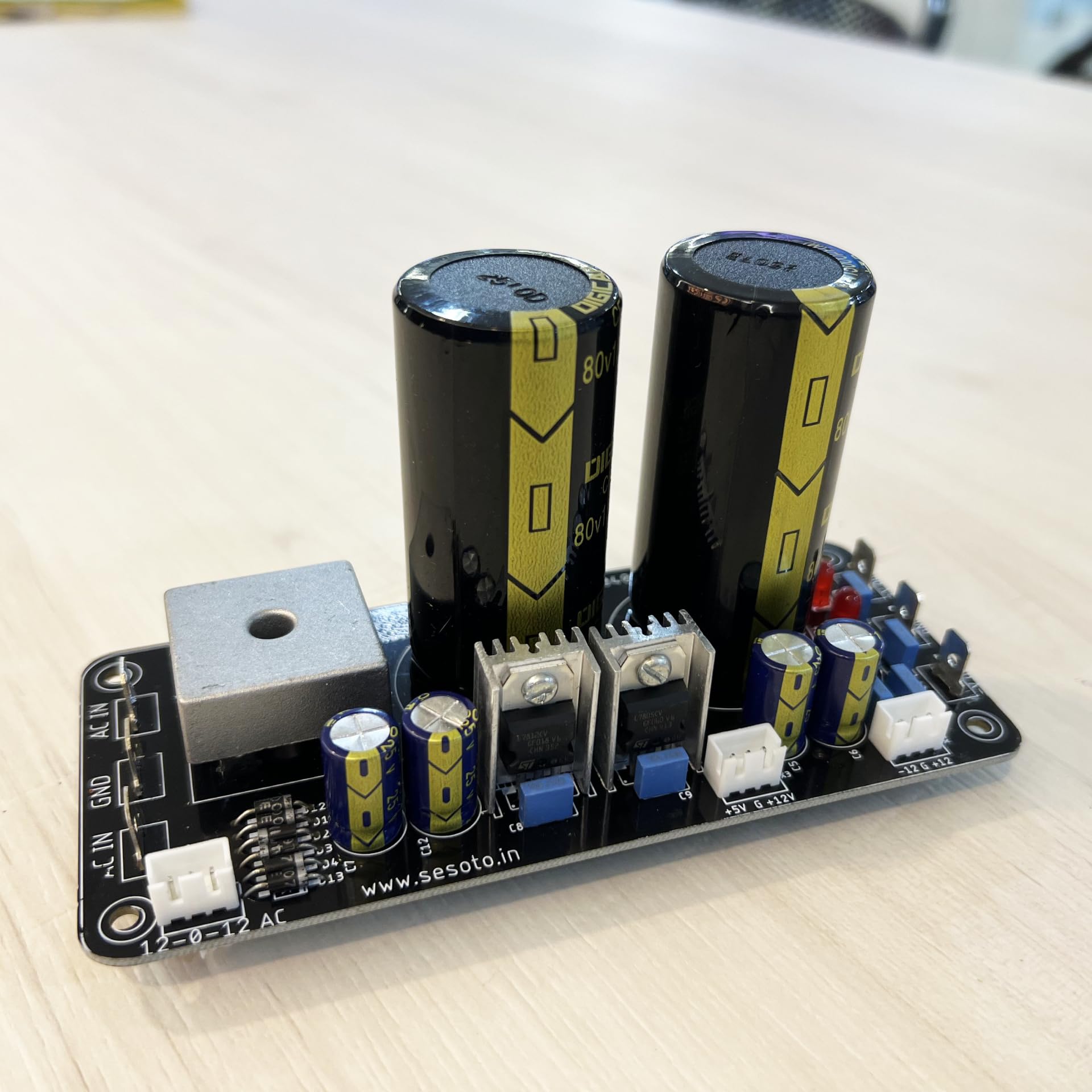 35 Ampere, 2 x15000uF/80V Dual Supply Metal Case Bridge Rectifier & Filter Board with Regulated 5V, 12V, 12-0-12V for High Power Amplifiers & Sub Amplifiers..AC Up to 55-0-55 Volt-image-34