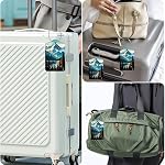 2Pcs Mountain Luggage Tags for Suitcases 4.5 x 2.8 Inch PU Leather Luggage Tag with Loop Mountain Lake Scenery Pattern Rectangle Unique Travel Bag ID Identifier Labels for Suitcase Baggage