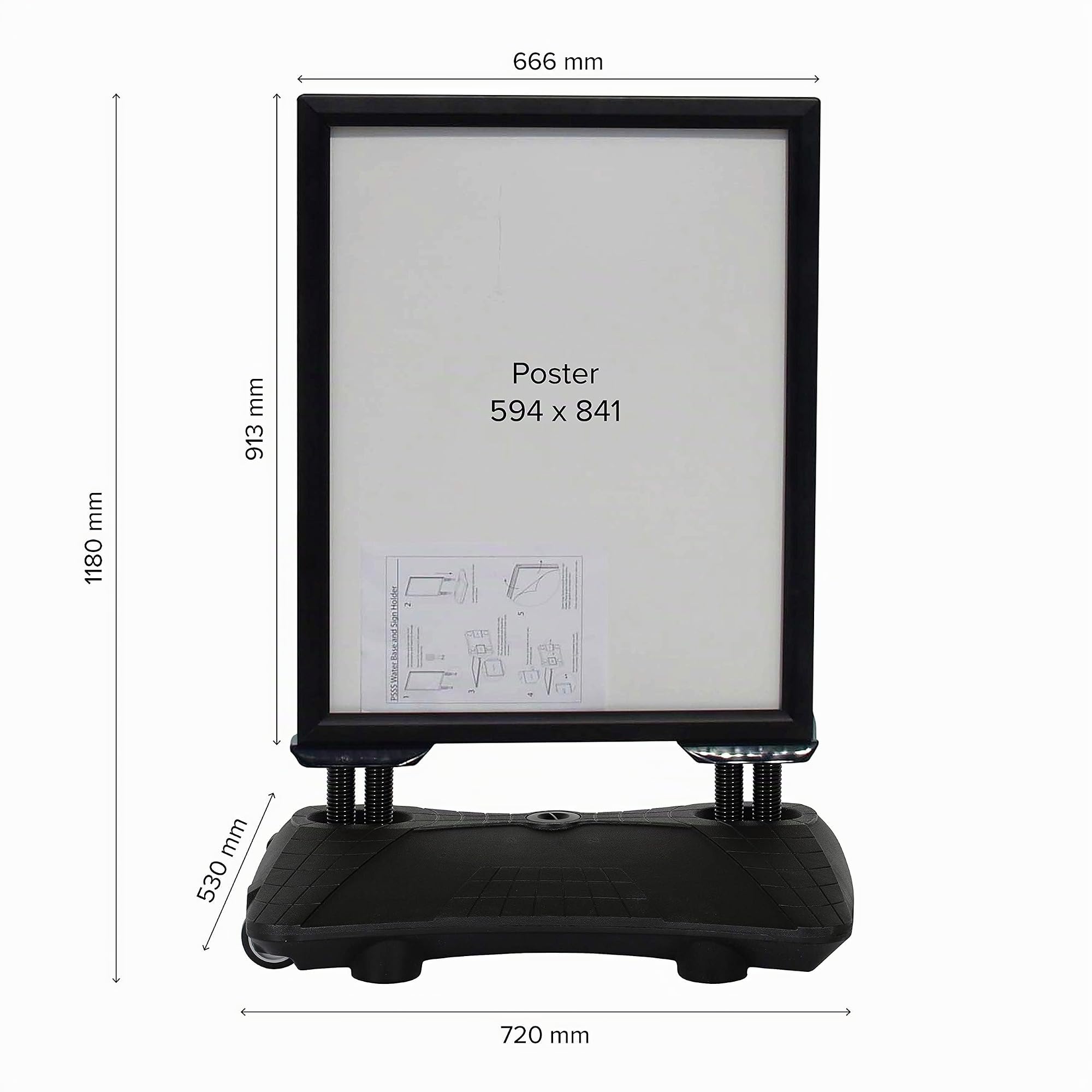 Caballete WindPro® PREMIUM | Soporte A1 impermeable negro | GEN2