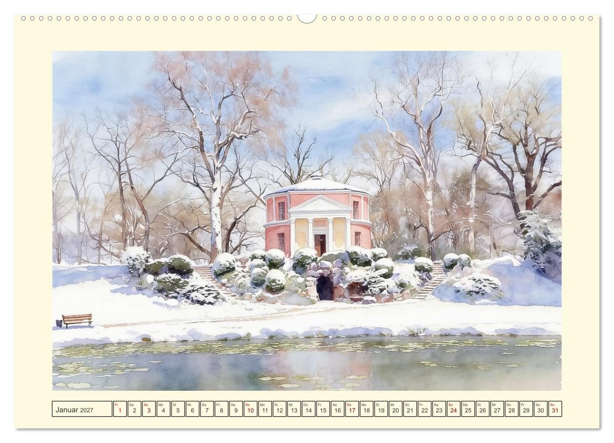 CALVENDO · Gartenparadies Dessau-Wörlitz (Kalender 2027) | DIN A2 Querformat · Wandkalender · Zauberhafter Ausflug in die Natur mit antiken Akzenten