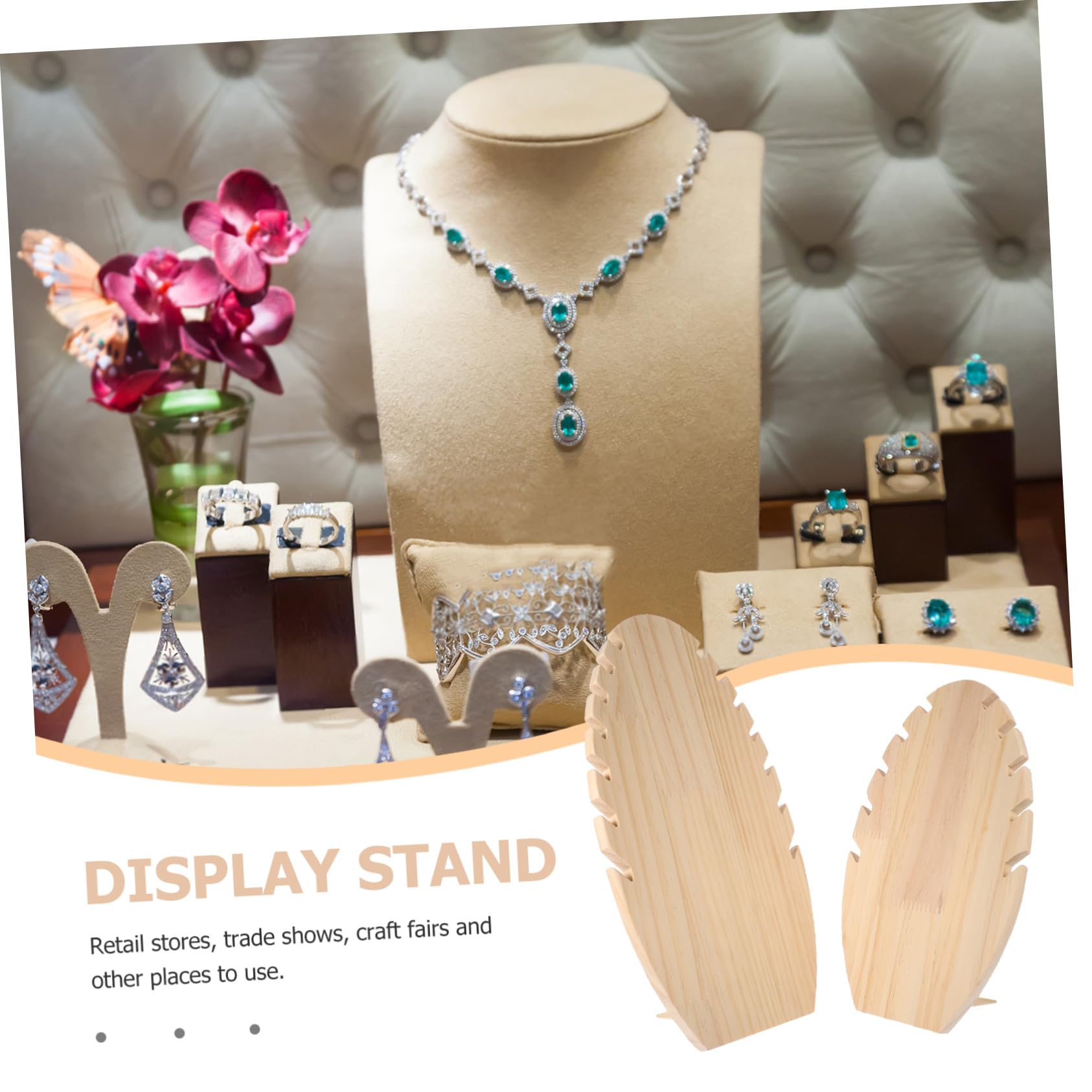 Expositor de Collares de Madera 5/7 Ranuras, 2 Piezas