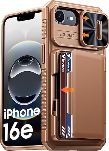 Miniatura 28 de Vizvera para iPhone 16 Pro Max Funda tipo cartera RFID [Soporte para tarjetas][Control de cámara][Cubierta de cámara] Funda protectora de silicona