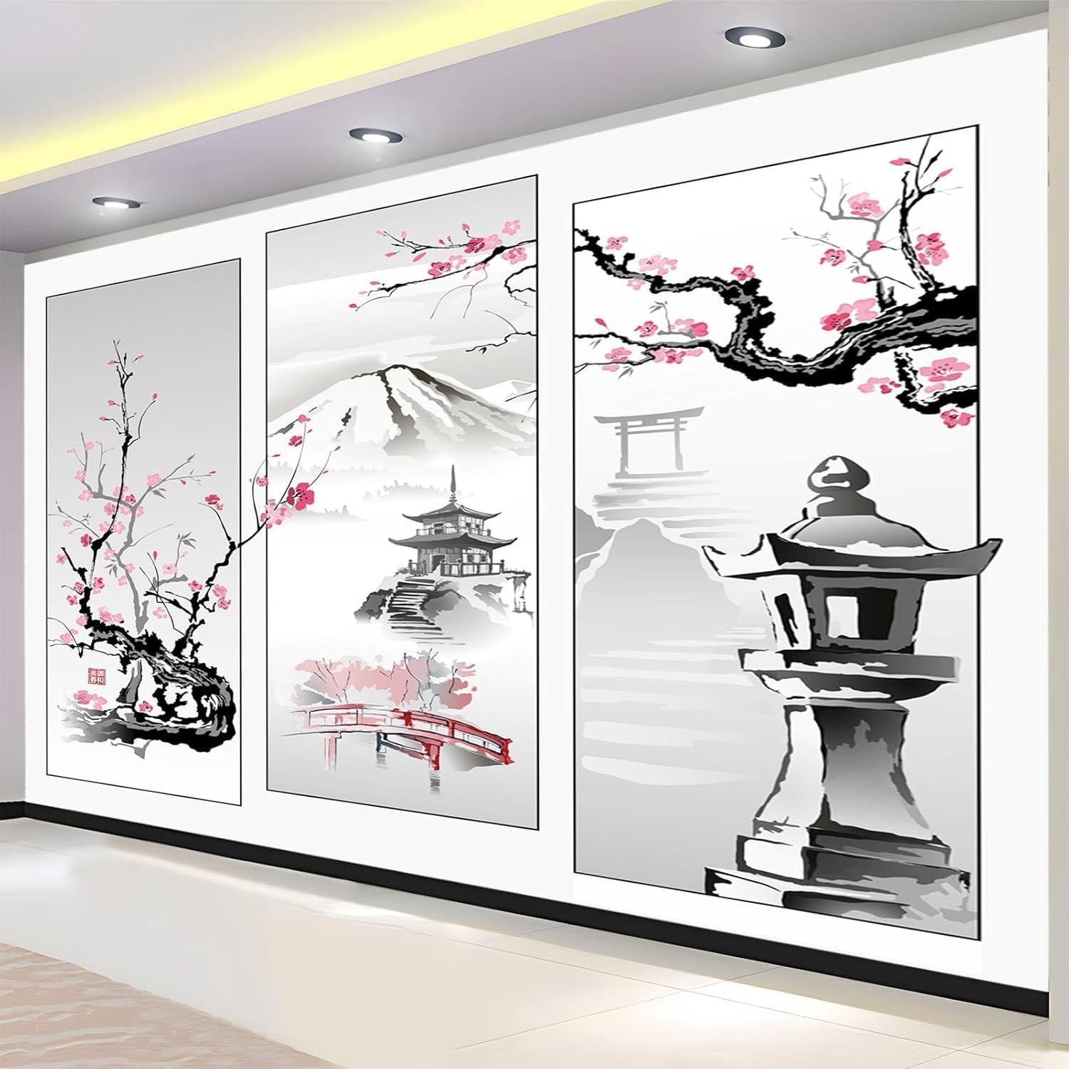 Panoramiczna japońska tapeta z włókniny kwiaty wiśni plakat Trompe l'oeil Mural 3D sztuka dekoracja ścienna salon sypialnia 300x210cm 2285b