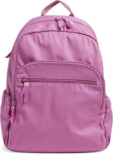 Mochila feminina de algodão reciclado para livros, Orquídea rica, One Size