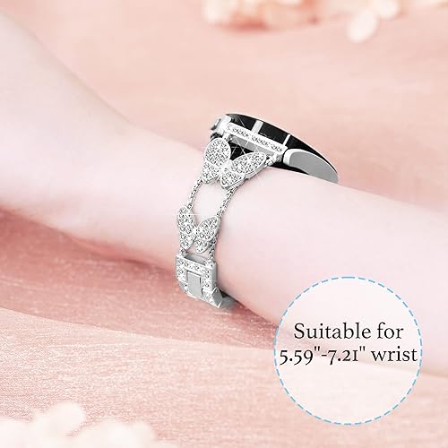 Miniatura 4 de G-ficu Correa de mariposa de 0.787 pulgadas para Samsung Galaxy Watch 4, 5, 6, 1.575 pulgadas, 1.732 pulgadas, correa de metal para reloj 5 ProWatch