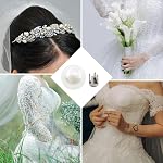 1670pcs White Pearl Beads with Rivet Studs, Pearl Setting Machine Accessories 5 Size no Holes Pearl Beads for DIY Crafts and Decoration