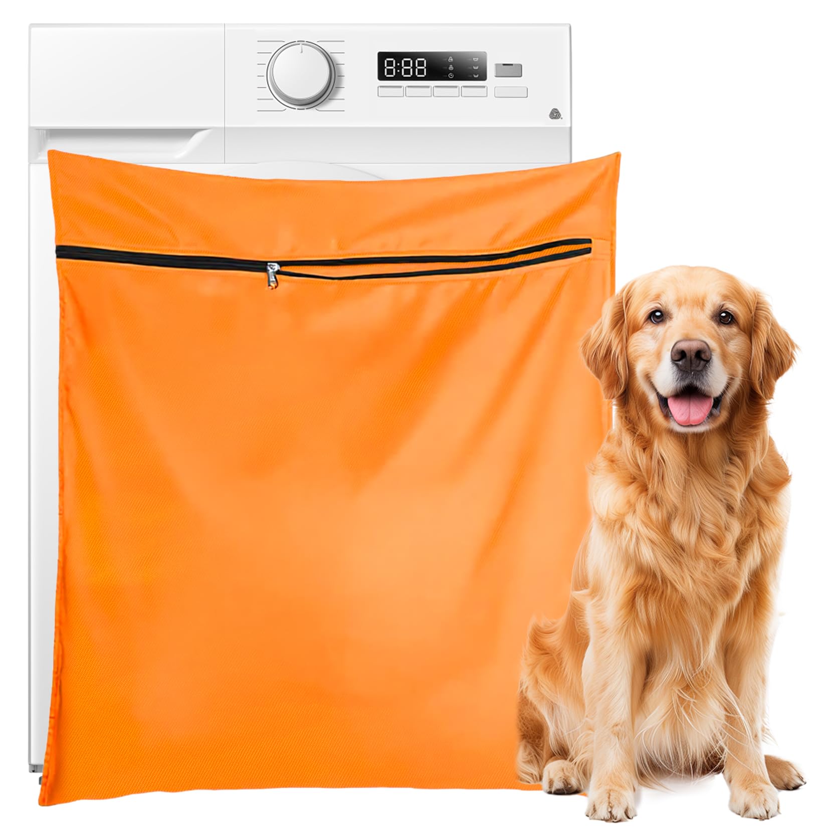 Pet Laundry Bags for Washing Machine, 27.6 x 25.6 inch Large Pet Wash Bag for Washing Machine Bags with Zippers, Fast-Drying, Stops Hair Blocking Washer, for Dogs Cats Hamsters Rabbits