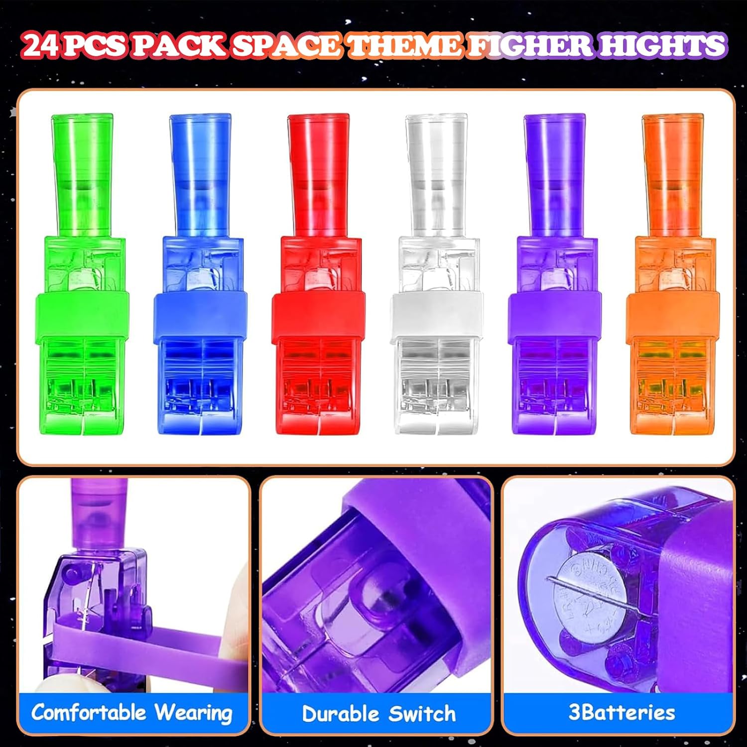 32PCS Racing Finger Lights LED Light Up Toys Race Car Theme Party Favors for Boys Girls Birthday Goodie Bags Stuffers Race Car Themed Party Decorations Back to School Supplies Classroom Prizes - Image 3