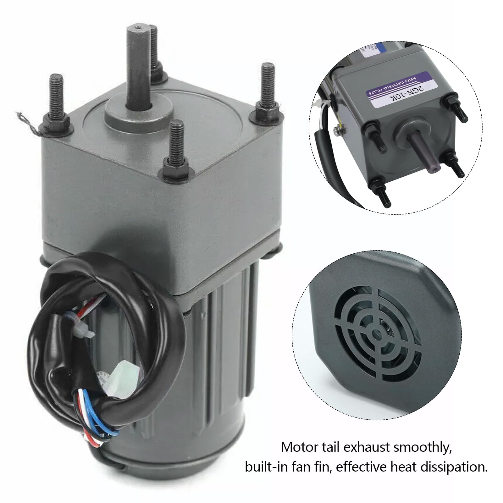 Moteur à Engrenages Électrique, Moteur à Courant Alternatif 6W 220V 0-135 Tr/Min (10k), 8 Nm, Régulateur De Vitesse Réglable En Continu Fonctionnement RéVersible Avant Et Arrière