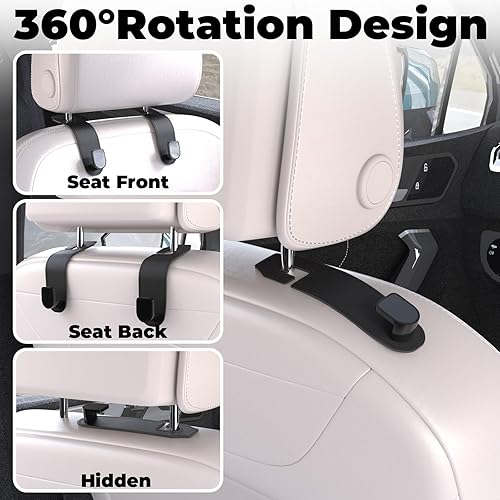 Miniatura 3 de 2 ganchos para bolsos de coche Bonitos ganchos ocultos de cuero para bolsos y bolsos, SUV, minivan, camión