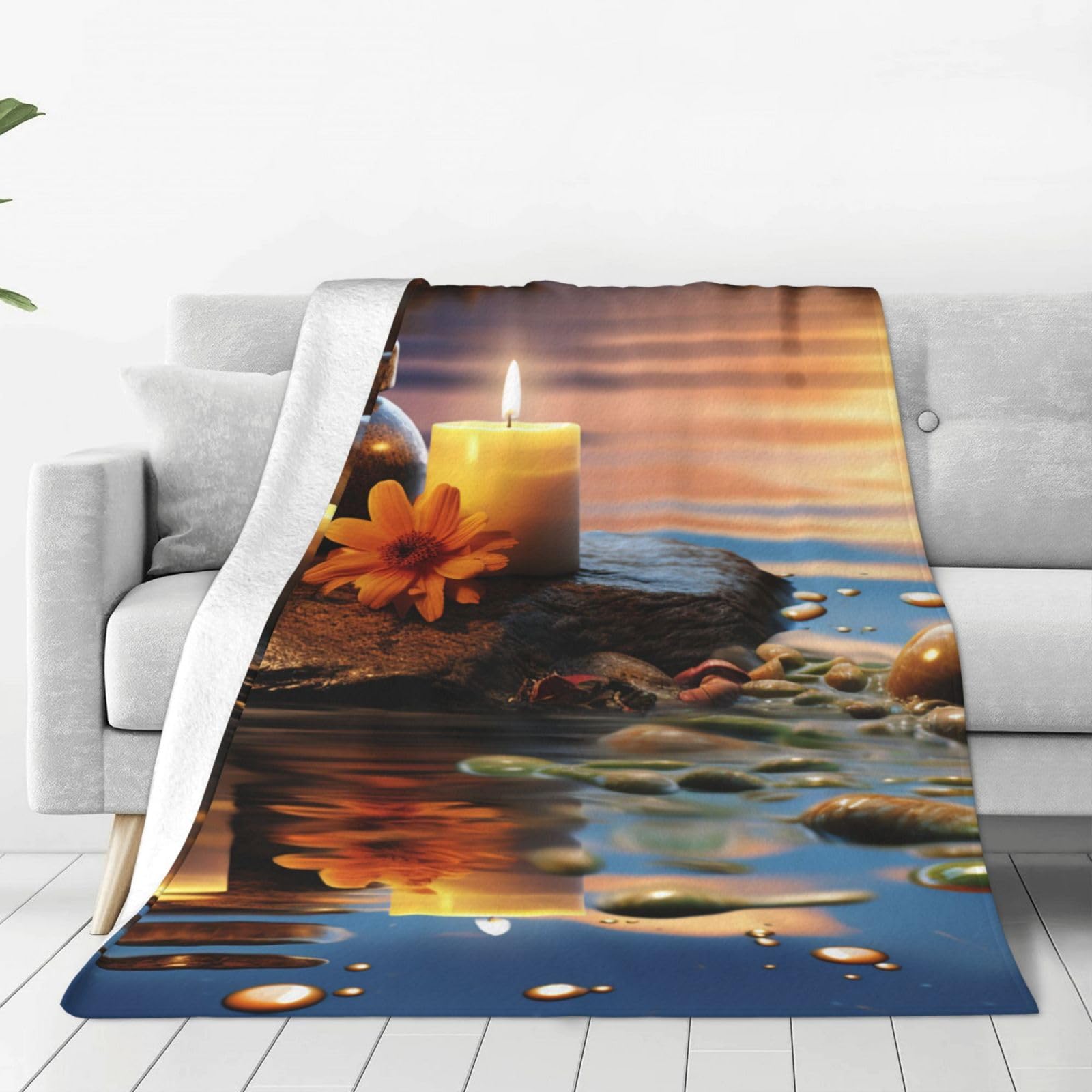 Couverture micro polaire 127x101 cm pour canapé et lit plaid léger