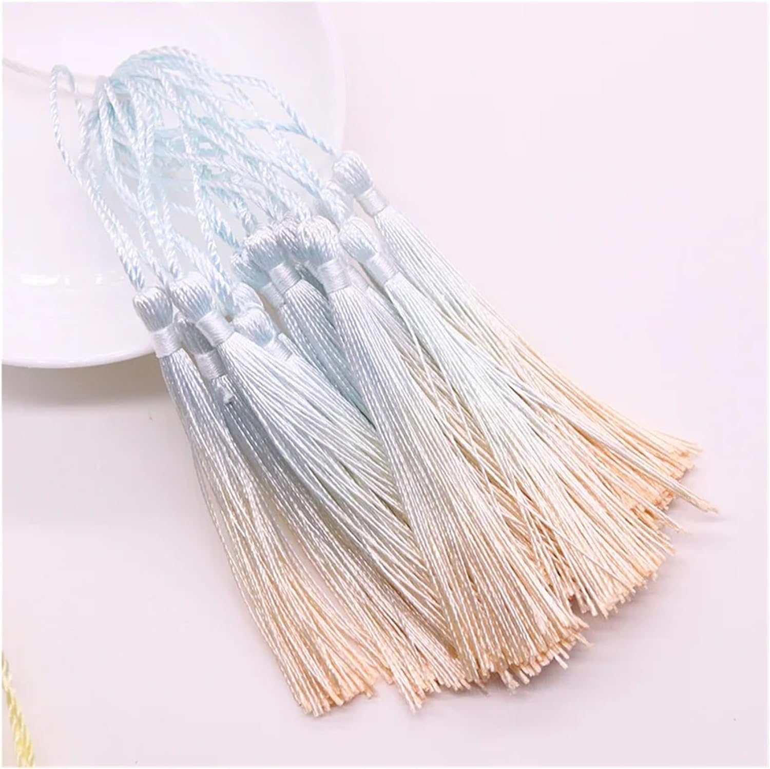 Bookmark Tassel Gradient 13cm Tassels for Crafts Polyester Silk Tassel Fringe Crafts Jewelry DIY Sewing Clothing Pendant Decor Bookmark for DIY Projects(13,16pcs)