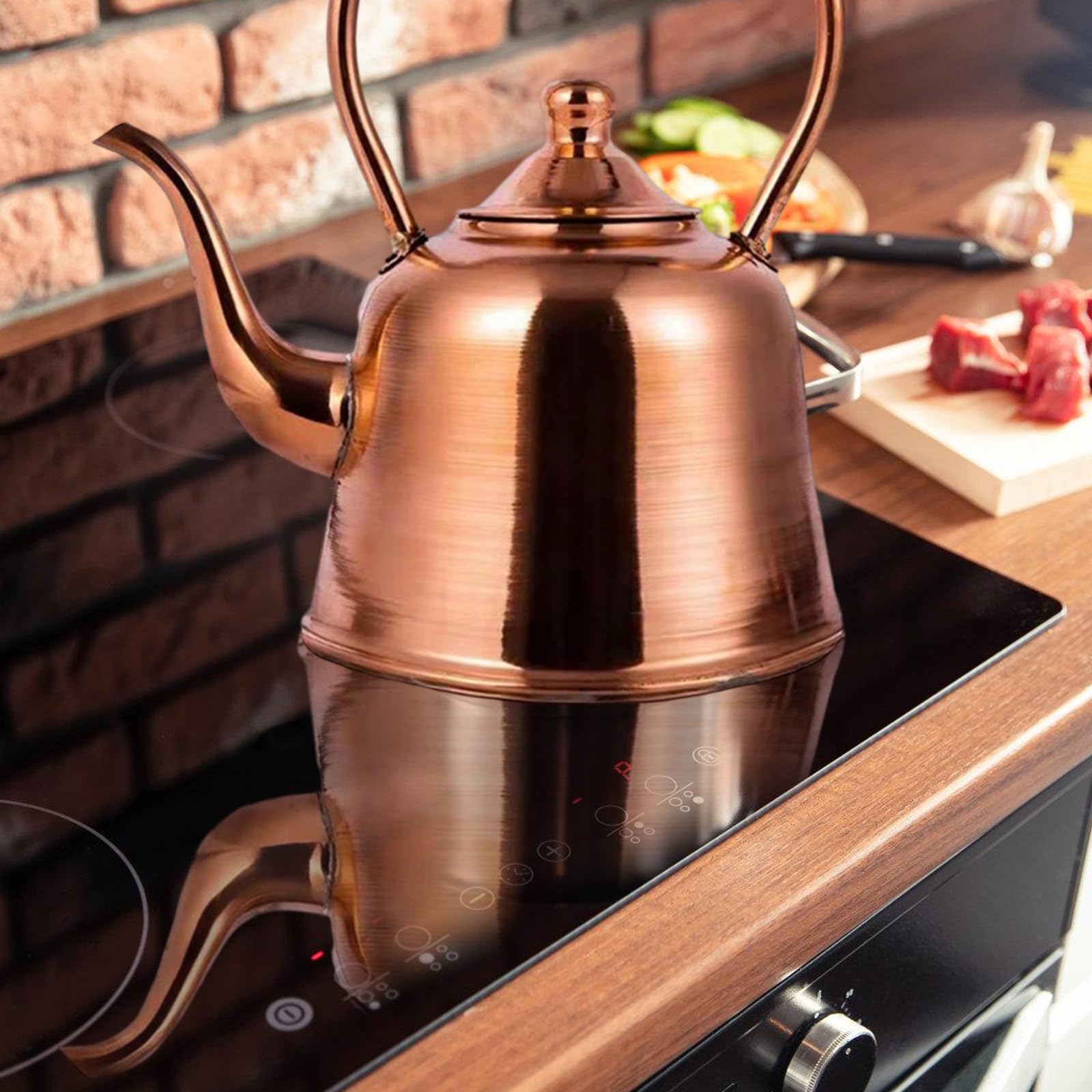 2L Copper TEAPOT per INDUZIONE COCHER E Patta Patti PRATTI POTTI EFFICAZIONE Billing EFFETTAMENTO con REGLIO AVVIATO
