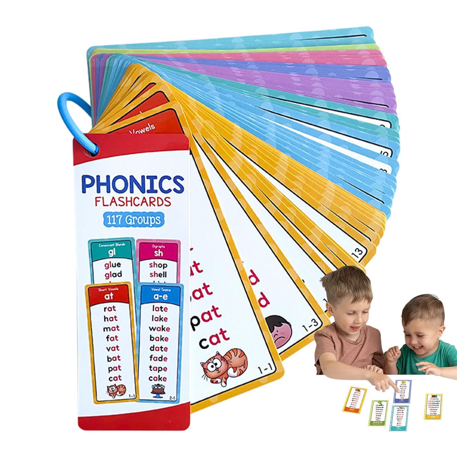 Alphabet Flash Cards 1000 Words, Phonics Flash Cards, Digraphs & Blends Toddler Phonics Learning Card, 1000 High Frequency Words Flashing Card For Preschool Literacy, Toddler Language Practice