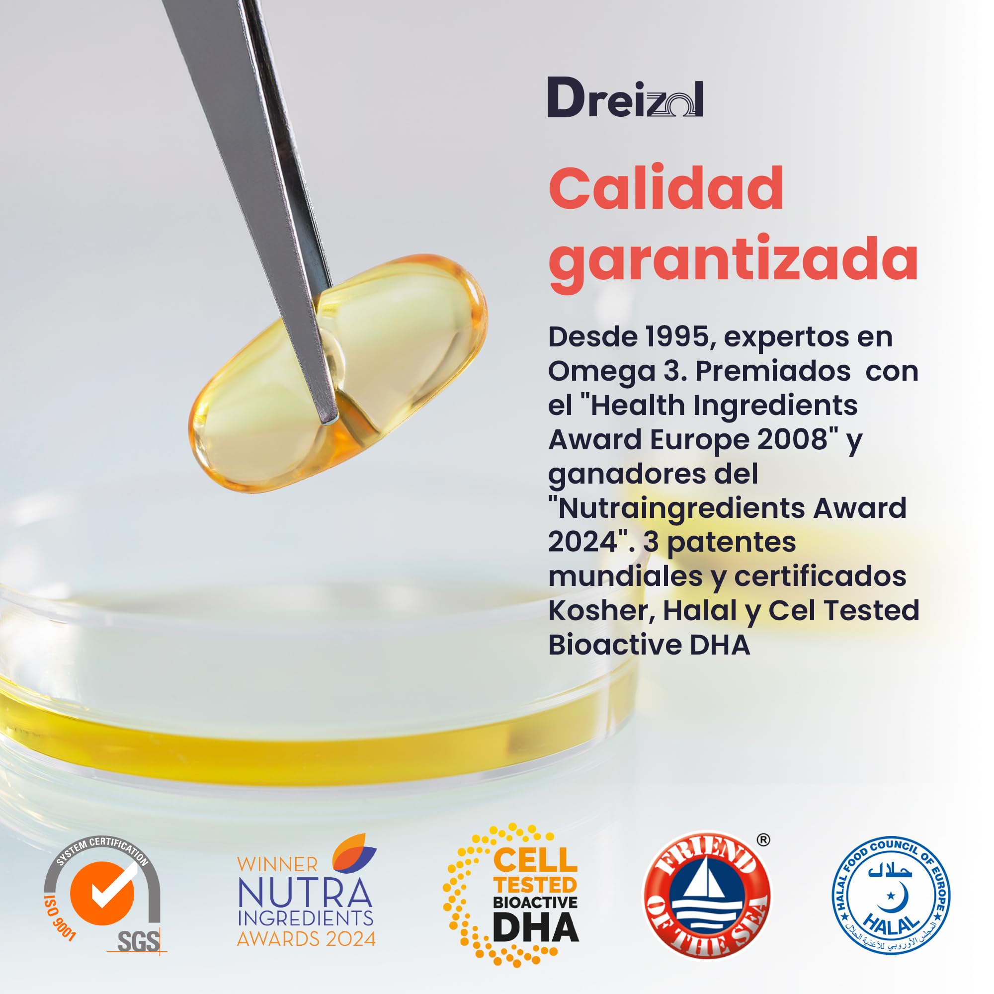 by Brudy Lab - Omega 3 2400 mg DHA High Dose – Cápsulas con DHA, EPA y DPA en Triglicéridos - Aceite de Pescado Concentrado - 60 Cápsulas