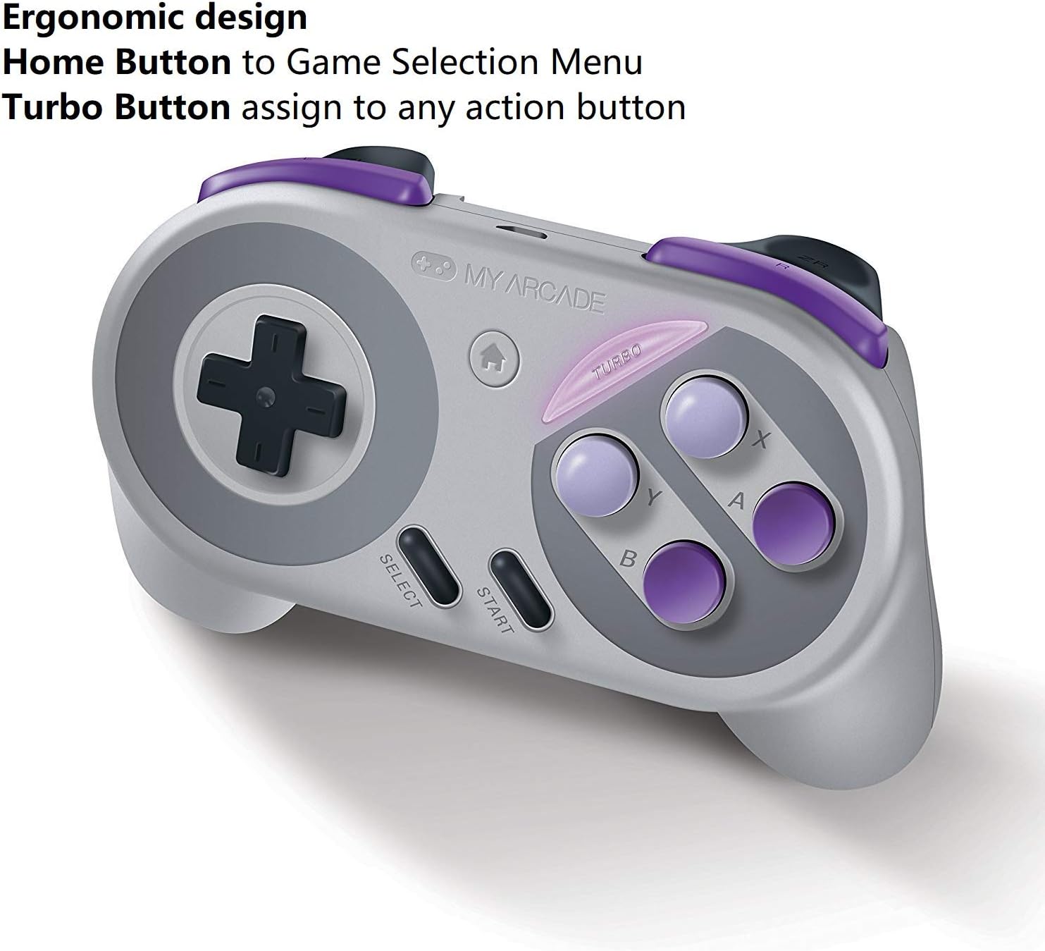 MY ARCADE Super Gamepad showing Home and Turbo buttons