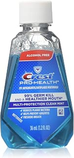 Crest Pro-Health Mouthwash, Alcohol Free, Multi-Protection Clean Mint 1.2 oz (Pack of 2)