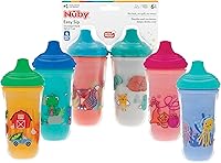 Vista 1 de Nuby No-Spill Insulated Hard Spout 9 oz Cup, Colors/Prints May Vary,2 Count (Pack of 1)