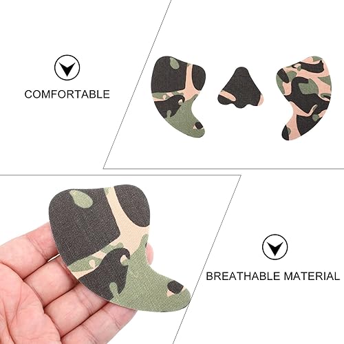 Miniatura 2 de Beaupretty 3 juegos de calcomanías faciales para exteriores, anticongelante, camuflaje, parches faciales a prueba de viento, para patinaje, ciclismo