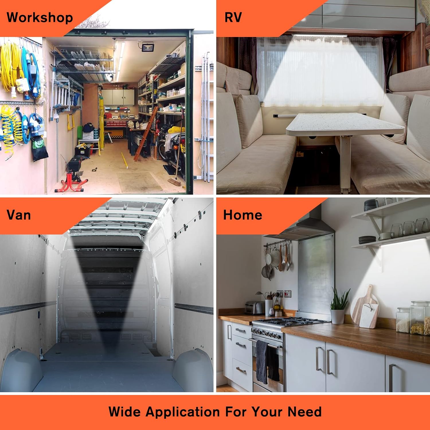 WELLUCK 12V Interior LED Light Bar, 1600LM COB Interior Light Strip w/Switch for Car, Trailer, Truck Bed, Van, RV, Cargo, Boat, Cabinet, Slim Enclosed Trailer Lights Fixture, 12 Volt Led Lighting 1600LM 6800K