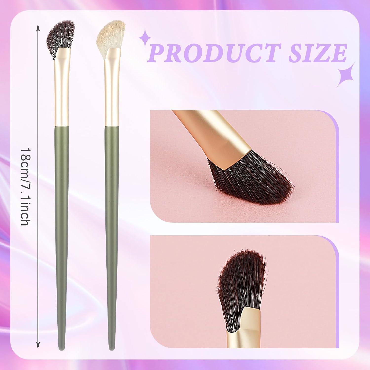 Thinp 2 Pieces Nose Contour Brush Half Fan-Shape Nose Shadow Brush Angled Concealer Brush Under Eye Blush Brush Highlighter Brush for Blending Liquid Cream Powder Cosmetics