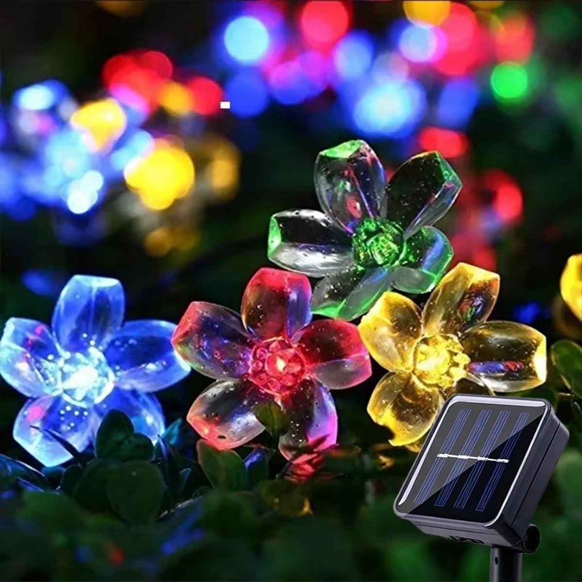 Treer Solar String Lights Outdoor Garden, Cherry Blossom Solar Powered Fairy Lights with 8 Modes IP65 Waterproof Outside Decorative for Patio Yard Festival Party Wedding (Multicolor,5M 20LED) — image 1