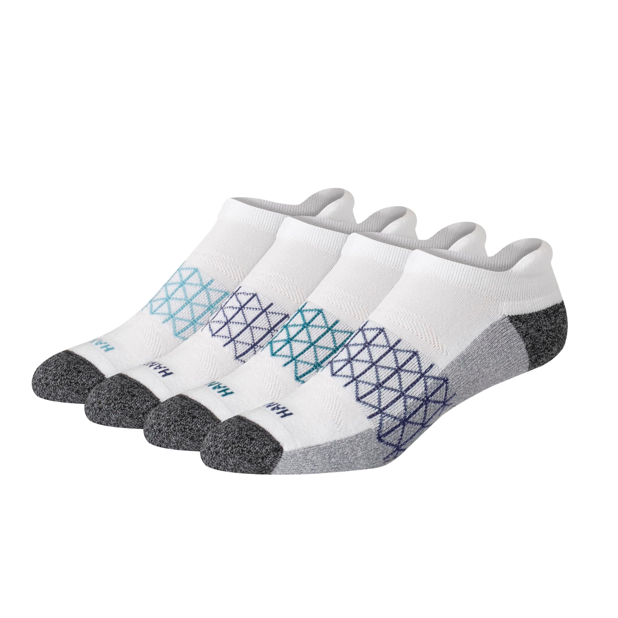 Hanes Men's Socks, Absolute Comfort Cushioned Moisture-wicking Seamless Toe, 4 Pack, Ankle, Crew and Heel Shield Socks