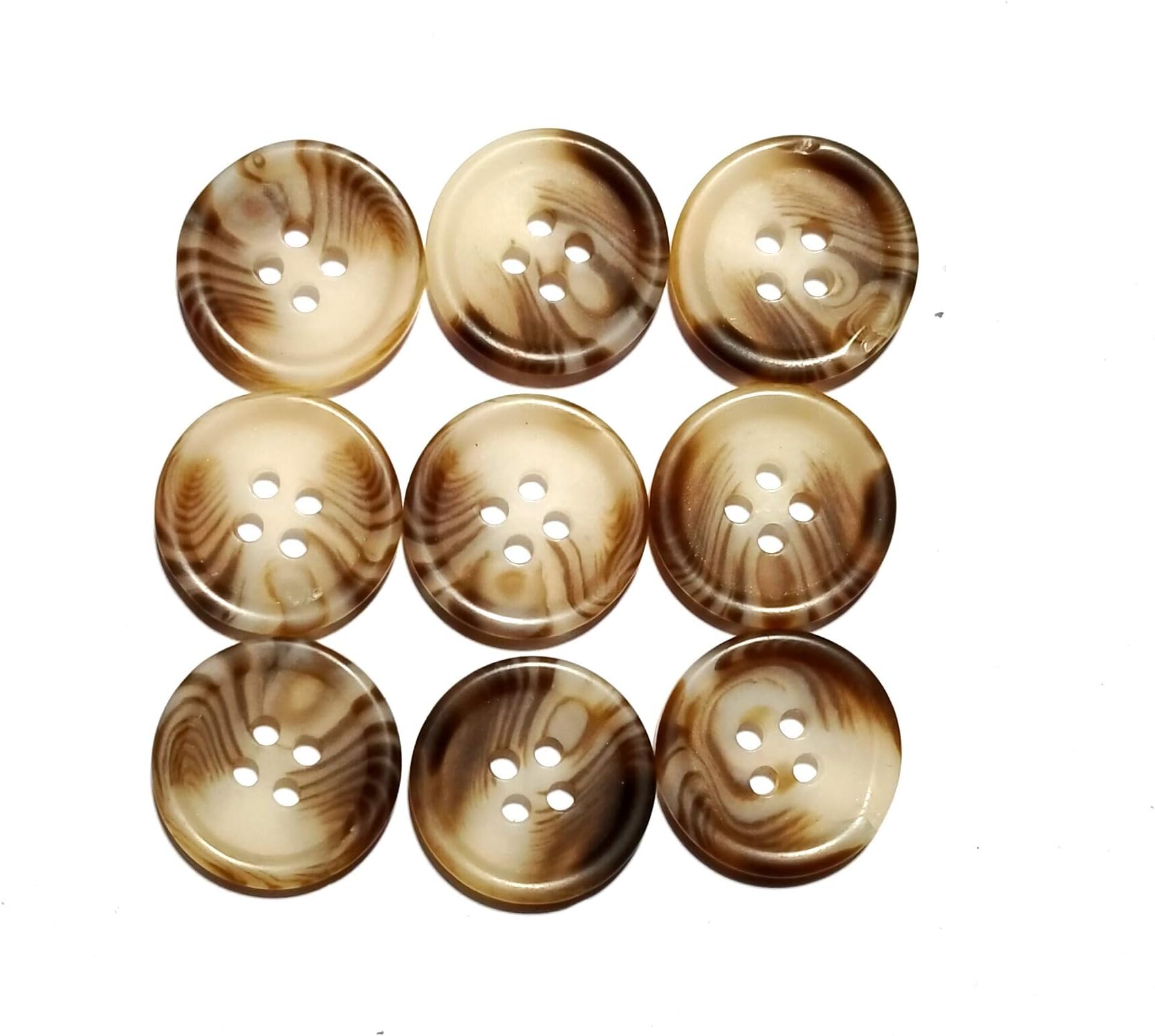 Rod Buttons 4 Holes Round Shape Buttons for Sewing, Craft and Embroidery (50 Pieces, 1.9 CM, 19 mm)