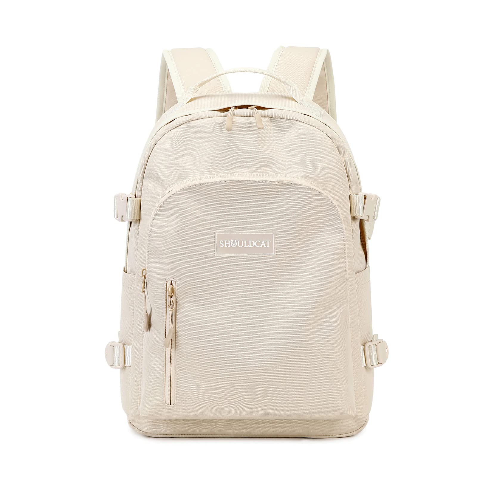 FANDARE Everyday Backpack for Men & Women Rucksack for 15.6 Inch Water-Resistant Polyester Bag Luggage Strap Design Large Casual Daypack for Travel Office College Khaki S