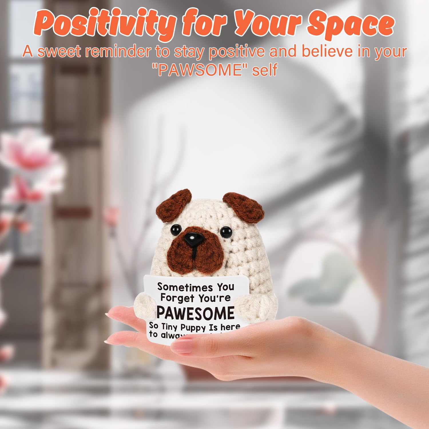 Positive Crochet Animals, Positive Puppy Gifts Good Lock - Image 3